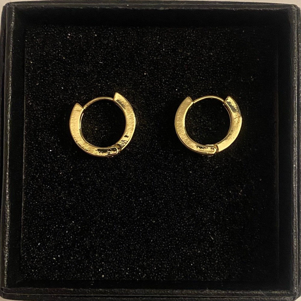 Glossy Gold Huggie Hoop Earrings